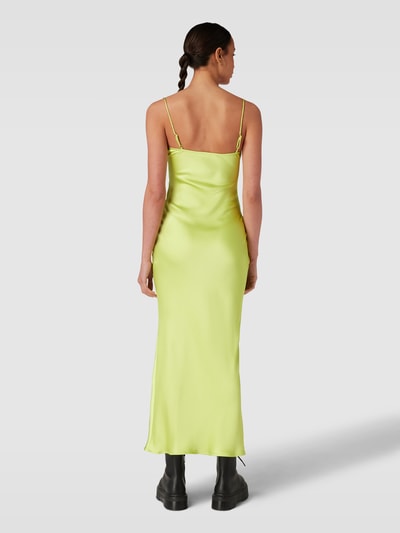 Gina Tricot Kleid aus Satin Modell 'NOVA' Neon Gruen 5