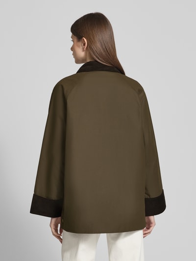 Gant Wide Fit Wachsjacke aus Baumwoll-Mix mit Pattentaschen Modell 'Barn' Dunkelgruen 5