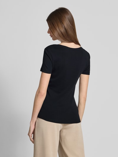 Christian Berg Woman T-shirt met geribde V-hals Zwart - 5