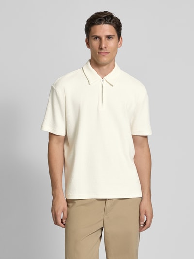 MCNEAL Poloshirt mit kurzem Reißverschluss Ecru 4