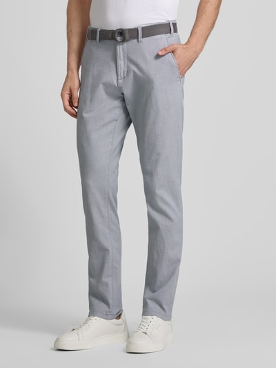 MCNEAL Slim fit chino met riem Middengrijs - 4