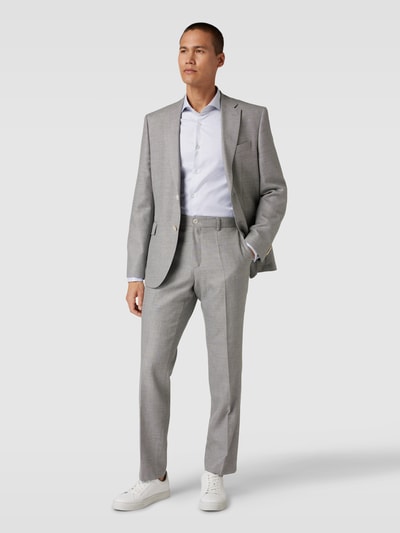 BOSS Slim Fit Zakelijk overhemd met platte kraag, model 'Hank' Lichtgrijs - 1