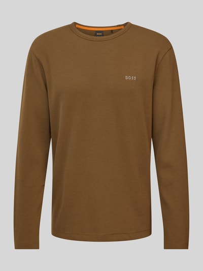 BOSS Orange Longsleeve mit Label-Stitching Modell 'Tempesto' Oliv 1