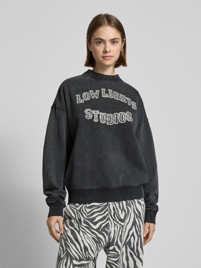 Low Lights Studios Oversized Sweatshirt mit Label-Stitching Anthrazit 4