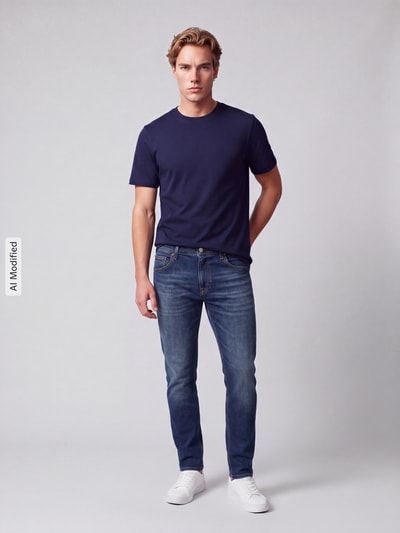 Tommy Jeans Slim Fit Jeans aus Baumwoll-Mix Modell 'Scanton' Jeansblau 1