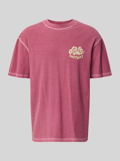 DEUS EX MACHINA T-shirt met labelprint en ronde hals Bordeaux - 2