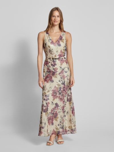 Lauren Ralph Lauren Abendkleid mit floralem Muster und Gürtel Rose 4