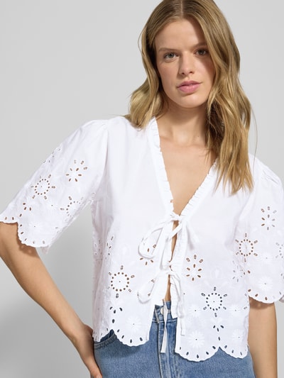 Only Regular Fit Tunika aus reiner Baumwolle Modell 'MIFFY' Weiss 3