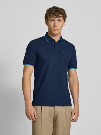 s.Oliver RED LABEL Regular Fit Poloshirt aus Baumwoll-Mix Dunkelblau 4