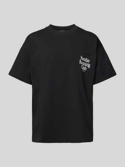 ANOTHER COTTON LAB Oversized T-Shirt mit Statement-Print Modell Sunday Running Club' Black 2