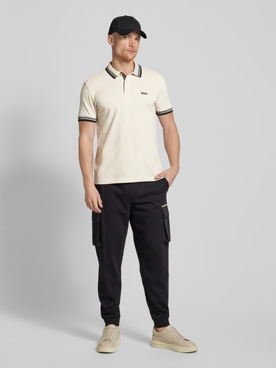 BOSS Green Regular Fit Poloshirt mit Label-Stitching Modell 'PADDY' Beige 1