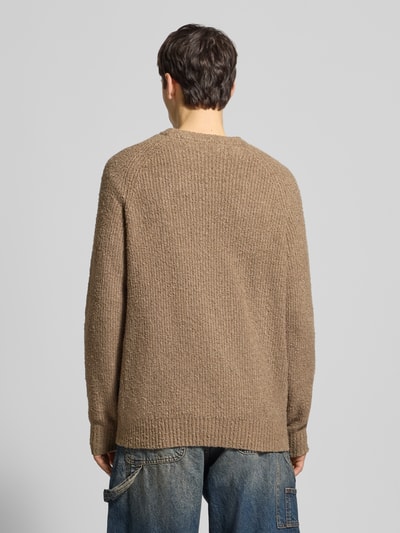 Only & Sons Sweter z dzianiny o kroju relaxed fit z mieszanki bawełny model ‘DALE LIFE’ Jasnobrązowy 5