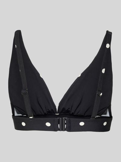 Productfoto, Bikini-Oberteil im Allover-Look van Jake*s Casual in zwart met witte stippen, materiaal-mix met stretch, nauwsluitende fit, verstelbare bandjes