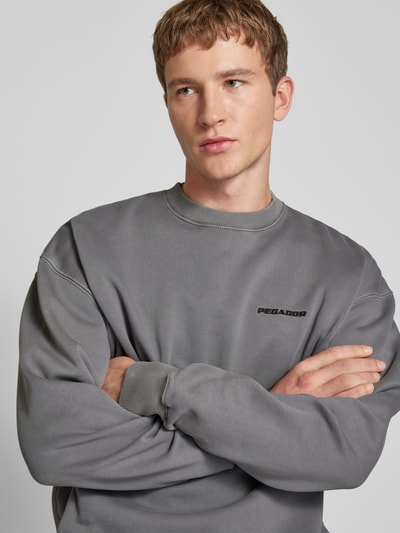 Pegador Oversized Sweatshirt mit Label-Stitching Black 3