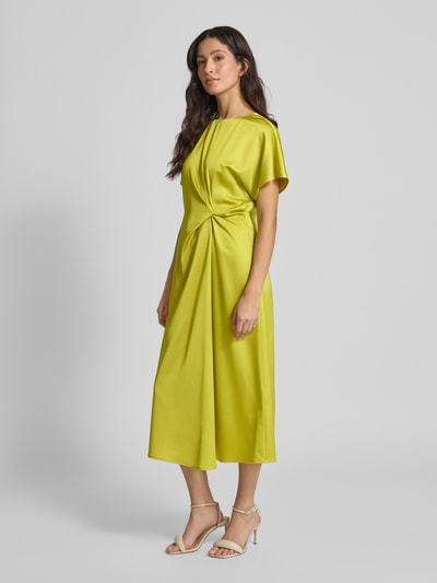 comma Midi-jurk van viscosemix met knoopdetail Groen - 1