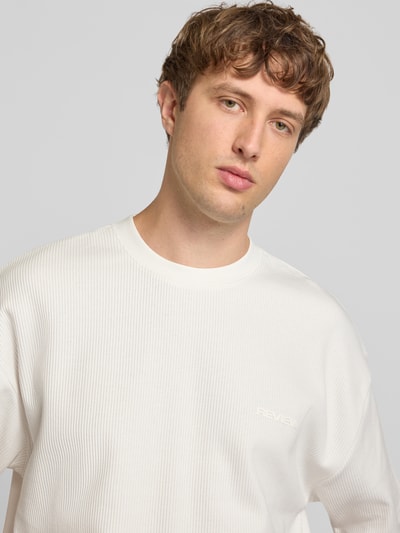 REVIEW Relaxed Fit T-Shirt mit Strukturmuster Offwhite 3