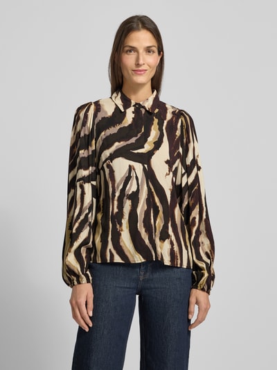 YAS Hemdbluse mit verdeckter Knopfleiste Modell 'ASINA' Beige 4