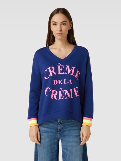 miss goodlife Sweatshirt mit V-Ausschnitt Modell 'Creme de la Creme' Marine 4