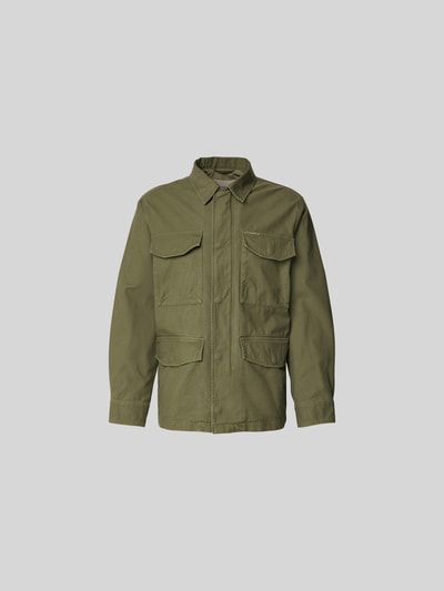 Closed Fieldjacket mit verdeckter Knopfleiste Khaki 2