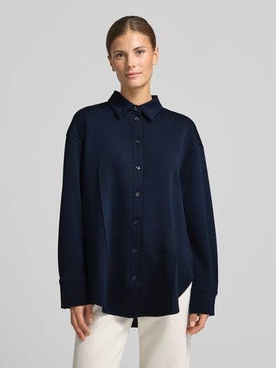 Tom Tailor Regular fit longblazer van viscosemix Marineblauw - 4