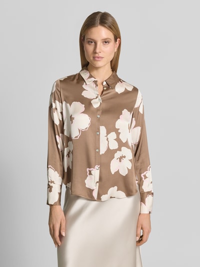 s.Oliver BLACK LABEL Regular fit blouse met lange mouwen van pure viscose Middenbruin - 4