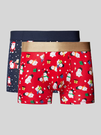 Christian Berg Men Boxershort met elastische band in een set van 2 stuks Rood - 1