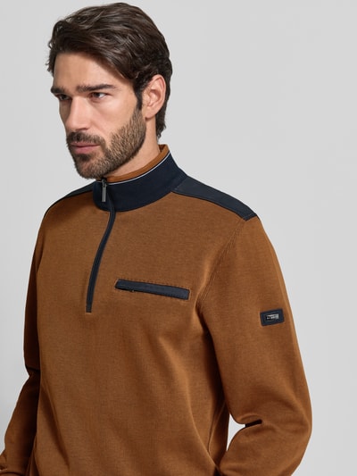 bugatti Sweatshirt mit Stehkragen Modell 'Selanik' Camel 3