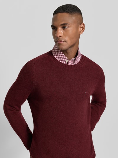 Tommy Hilfiger Regular Fit Strickpullover aus feinster Wolle  Bordeaux 3
