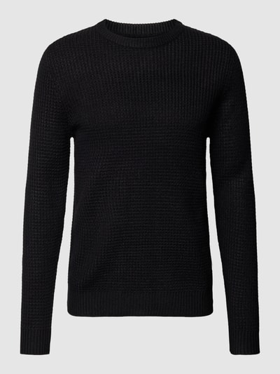 Jack & Jones Sweter z dzianiny z okrągłym dekoltem model ‘WILLIAM’ Czarny 2