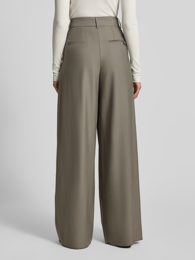 Marella Wide Fit Marlenehose aus reiner Schurwolle Modell 'Ulzio' Oliv 5