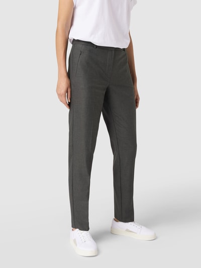 Jake*s Collection Stoffen broek met stretch en smal toelopende pasvorm  Lichtgrijs gemêleerd - 4