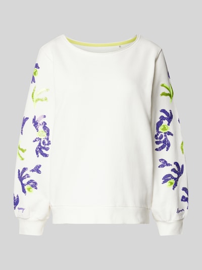 Lieblingsstück Sweatshirt mit Paillettenbesatz Modell 'Olita' Offwhite 2