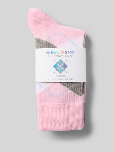 Burlington Socken mit Argyle-Stitching Modell 'Everyday' im 2er-Pack Rosa 3