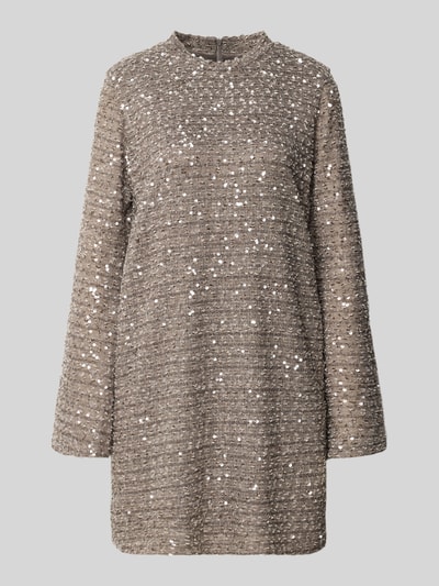 Jake*s Collection Knielanges Kleid mit Paillettenbesatz Mittelgrau Melange 2