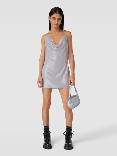 Review X GNO Sukienka w stylu bieliźnianym z efektem metalicznym — REVIEW x GNO Srebrny 1