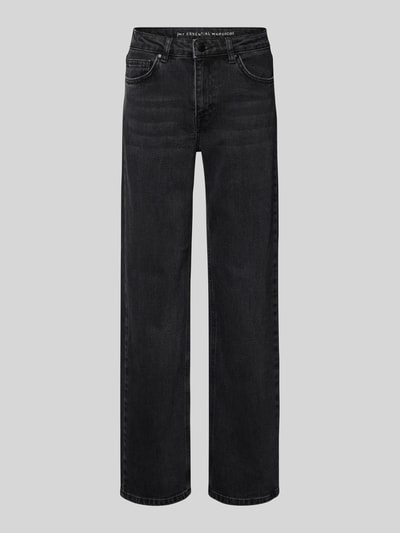 My Essential Wardrobe Jeansy o kroju straight fit z wpuszczanymi kieszeniami Antracytowy 2