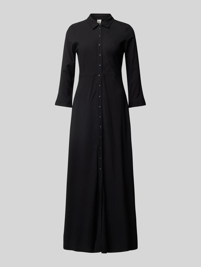 YAS Hemdblusenkleid aus Viskose mit Knopfleiste Black 2