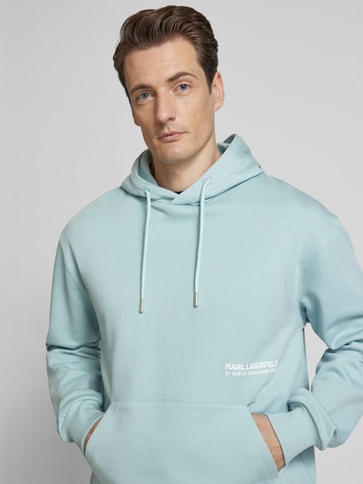 Karl Lagerfeld Oversized Hoodie mit Label-Print Hellblau 3