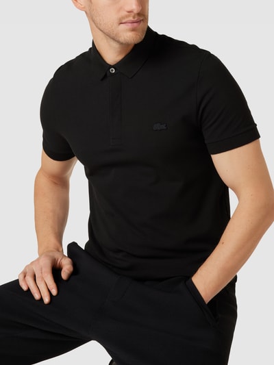 Lacoste Koszulka polo o kroju classic fit z detalem z logo Czarny 3