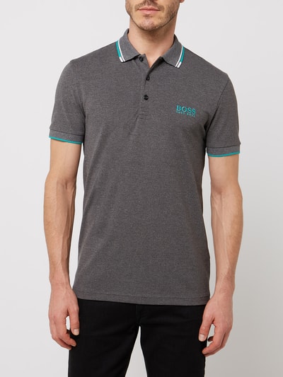 BOSS Green Poloshirt met logo Antraciet gemêleerd - 4