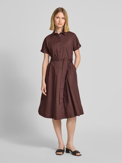 Christian Berg Woman Midikleid mit Knopfleiste Schoko 1