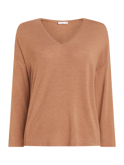 Mango Relaxed Fit Pullover mit Viskose-Anteil Modell 'Piceasy' Hellbraun 1