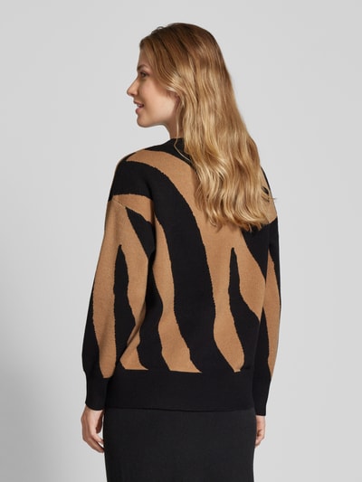 Vero Moda Regular Fit Strickpullover mit Two-Tone-Muster Modell 'NANCY' Black 5