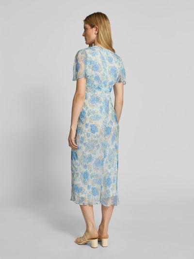 Mango Midikleid mit V-Ausschnitt Modell 'RONALDI' Hellblau 5