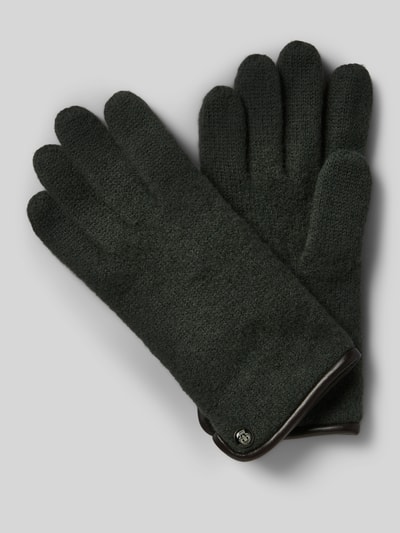 Roeckl Walkhandschuhe aus Schurwolle mit Wappen Emblem Gruen 1