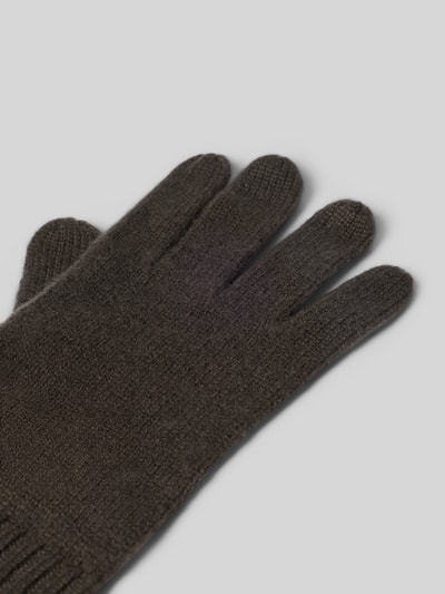 Produktfoto, Handschuhe aus reinem Kaschmir von Seeberger, damskie rękawiczki z czystego kaszmiru, dzianinowy wygląd, elastyczny ściągacz, kolor brązowy, miękka tekstura