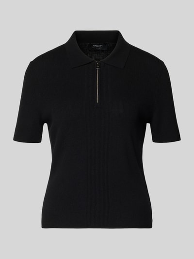 Marc Cain Sweter z dzianiny z domieszką kaszmiru Czarny 2