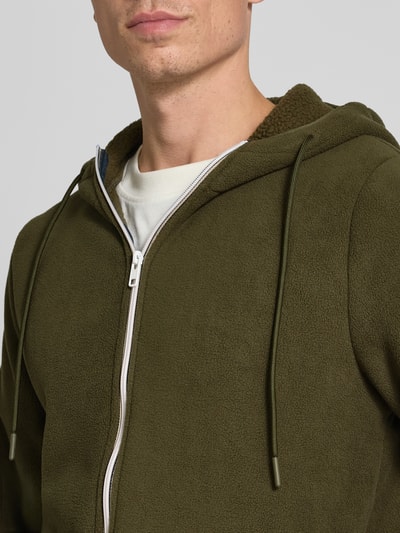 Blend Fleecejack met capuchon, model 'FROST' Olijfgroen - 3