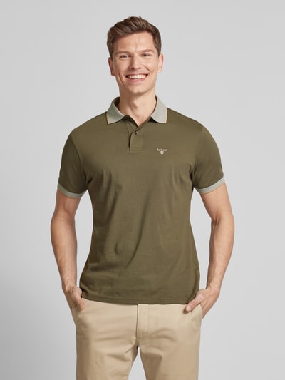 Barbour Slim Fit Poloshirt mit Label-Stitching Modell 'Consay' Gruen 4