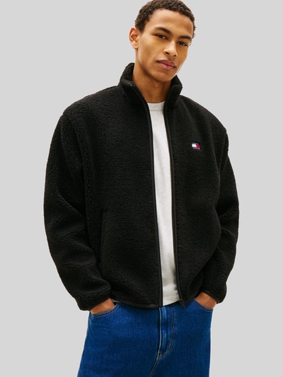 Tommy Jeans Regular Fit Fleecejacke mit Logo-Stitching Black 4